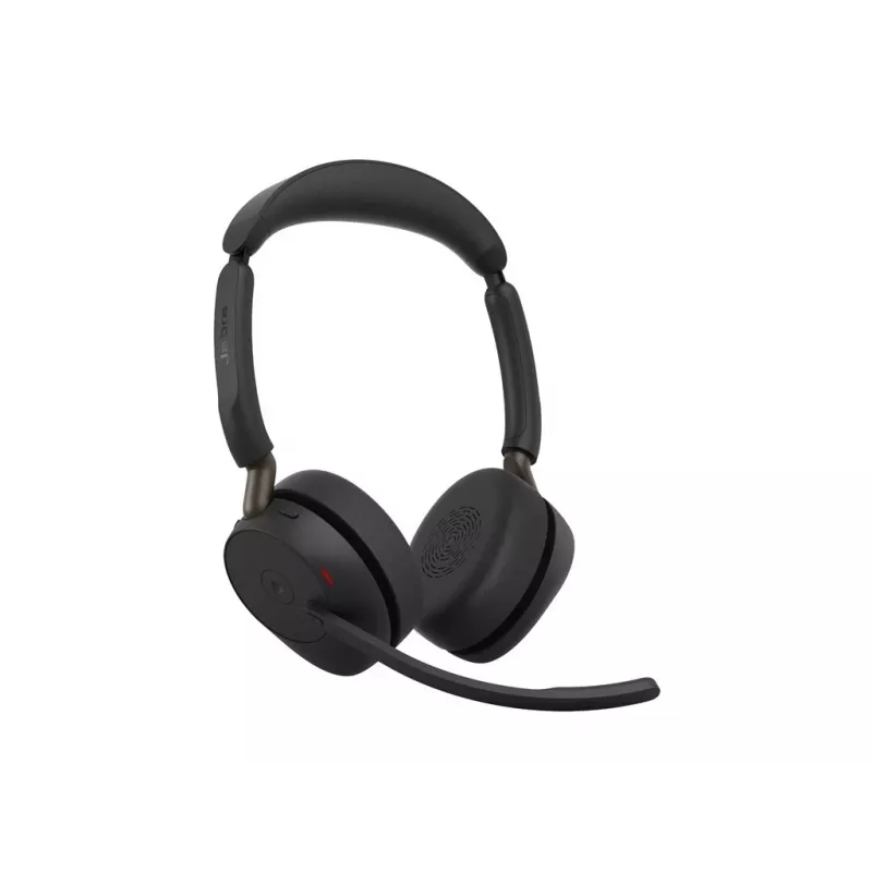 Jabra Evolve3 65 Stereo Link 390a MS langaton korvan päälle asetettava kuulokemikrofoni Bluetoothilla ja USB-A-sovittimella, optimoitu Microsoft Teamsille, musta