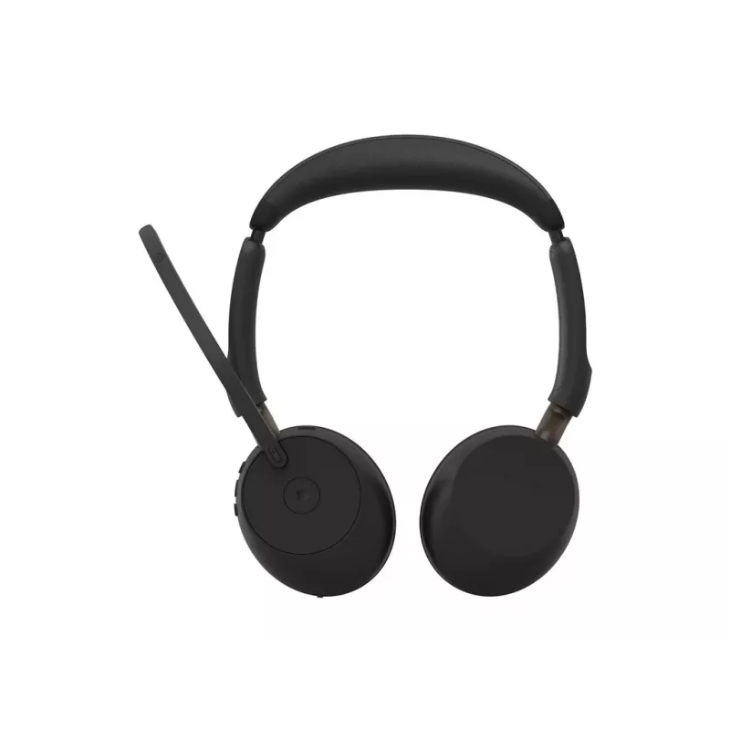 Jabra Evolve3 65 Stereo Link 390a MS langaton korvan päälle asetettava kuulokemikrofoni Bluetoothilla ja USB-A-sovittimella, optimoitu Microsoft Teamsille, musta