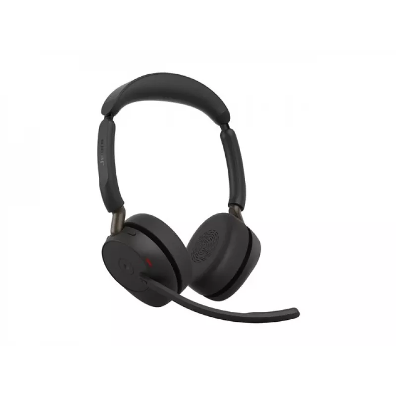 Jabra Evolve3 65 stereo langaton Bluetooth-kuulokemikrofoni ja Link 390a USB-A-sovitin ja lataustelakka – Microsoft Teams -sertifioitu, korvan päälle, taustamelua vaimentava mikrofoni, 37 h akku