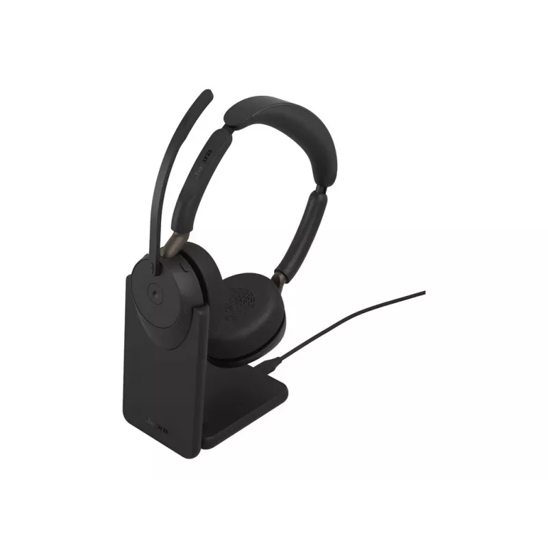 Jabra Evolve3 65 Stereo -langaton kuulokemikrofoni, Link 390c ja latausteline – Microsoft Teams -sertifioitu