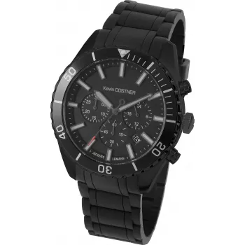 JACQUES LEMANS KC-104B unisex analoginen kvartsikello 44 mm musta kellotaulu aito nahkaranneke