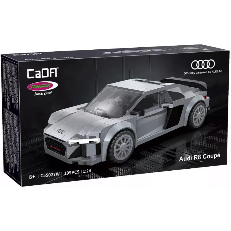 Jamara CaDA Audi R8 Coupé 1:24 mittakaava rakennuspalikkasarja – 272 osaa, harmaa, 8-vuotiaasta