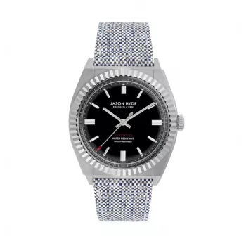 JASON HYDE MAN JH10002 kvartsi-analoginen kello 40 mm musta nahkaranneke
