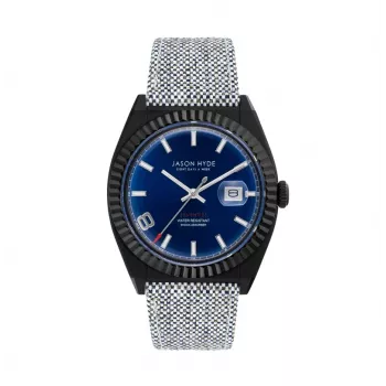 JASON HYDE MAN JH30006 40 mm kvartsi-analogikello sininen kellotaulu sininen kangasranneke
