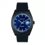 JASON HYDE MAN JH30008 40 mm kvartsi-analogikello musta kellotaulu nahkaranneke