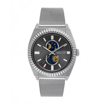 JASON HYDE MAN JH41005 40 mm kvartsi ruostumaton teräs nahka miesten kello musta