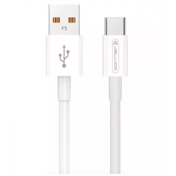 Jellico B1 Durable-Soft yleisliitäntäinen USB–USB-C data- ja Fast-PD-20W-latauskaapeli 1 m valkoinen