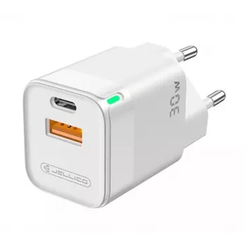 Jellico C44 Mini PD 30W QC 3.0 Smart Adaptive -pikalaturi, 1x USB-C (5-20V) / USB 3A valkoinen