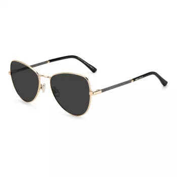 JIMMY CHOO naisten CAROLS2M2IR cat eye -aurinkolasit - musta asetaattikehys, harmaat liukuvärilinssit 56/18/140 mm