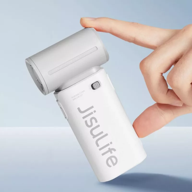 JISULIFE käsituuletin Life9 5000 mAh kannettava USB-tuuletin - harmaa
