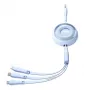 JOYROOM 3-in-1 värillinen USB - USB-C/Lightning/Micro USB -kaapeli 3,5A, 1 m (sininen)