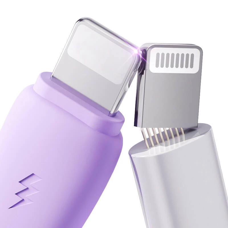 JOYROOM 3in1 värillinen USB-USB-C/Lightning/Micro USB -kaapeli 3.5A, 1m (violetti)