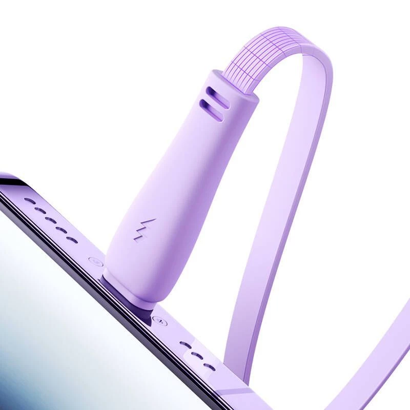 JOYROOM 3in1 värillinen USB-USB-C/Lightning/Micro USB -kaapeli 3.5A, 1m (violetti)