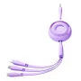 JOYROOM 3in1 värillinen USB-USB-C/Lightning/Micro USB -kaapeli 3.5A, 1m (violetti)