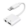 Joyroom adapteri Lightning - Lightning/3.5mm mini-jack, 0,12 m, valkoinen (S-Y104)