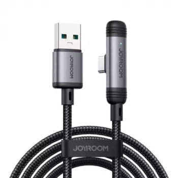 Joyroom EnjoyX Series USB-A - USB-C 90 asteen kaapeli A56, 3A, 480 Mbps, 1,2 m, musta (S-A56)