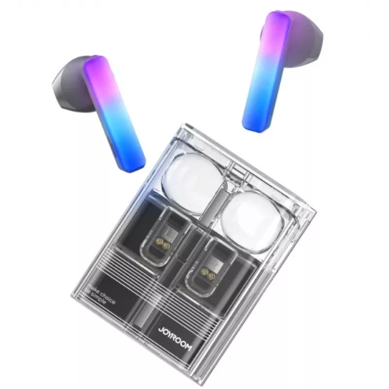 Joyroom IceLens Series True Wireless -nappikuulokkeet LED-valoilla, Bluetooth 5.3, TWS, AAC, SBC, musta (JR-TC1-BLK)