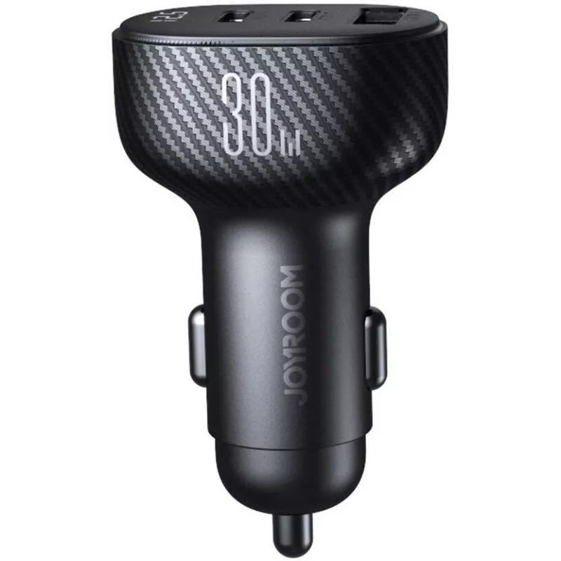Joyroom JR-CCD04 autolaturi 30W 2x USB-C USB-A digitaalinäytöllä - musta