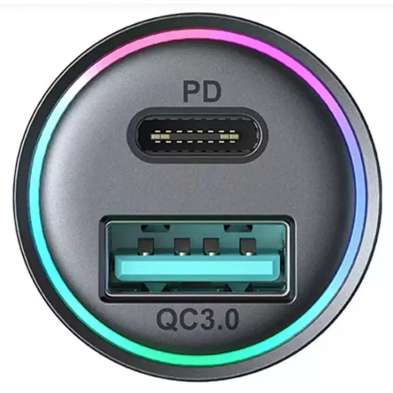 JOYROOM JR-CCN04 mini-autolaturi 60W USB-C PD 3.0 & USB-A QC 3.0, musta