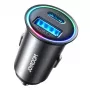 JOYROOM JR-CCN04 mini-autolaturi 60W USB-C PD 3.0 & USB-A QC 3.0, musta