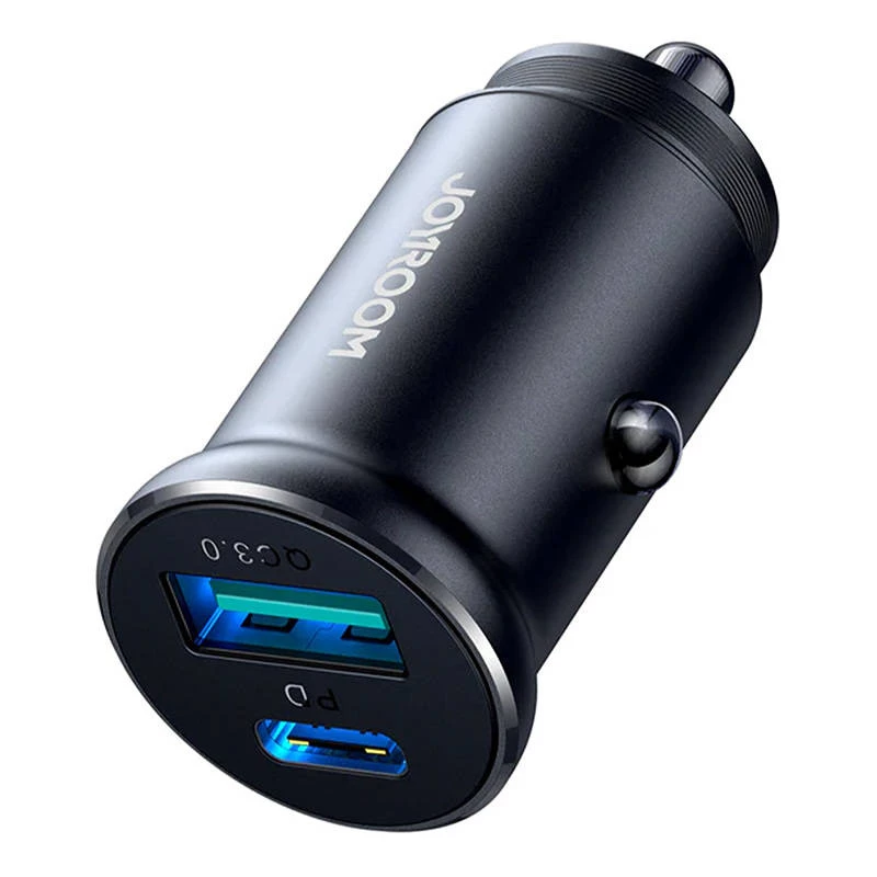 Joyroom JR-CCN05 mini-autolaturi 30W USB-A USB-C musta