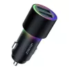 JOYROOM JR-CL10 autolaturi 2x USB 24W LED-taustavalo musta