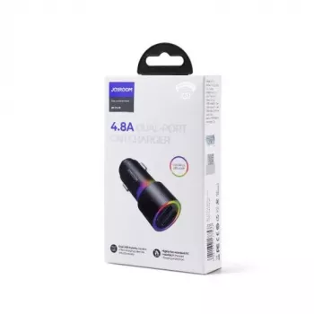 JOYROOM JR-CL10 autolaturi 2x USB 24W LED-taustavalo musta
