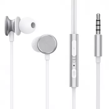 Joyroom Wired Series JR-EW03 in-ear-kuulokkeet kaukosäätimellä ja mikrofonilla, 3,5 mm liitin, hopea