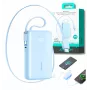 Joyroom JR-PR2L 10000mAh 35W varavirtalähde digitaalinäytöllä, sisäänrakennetut ulosvedettävät USB-C- ja Lightning-kaapelit (0,7m), sininen