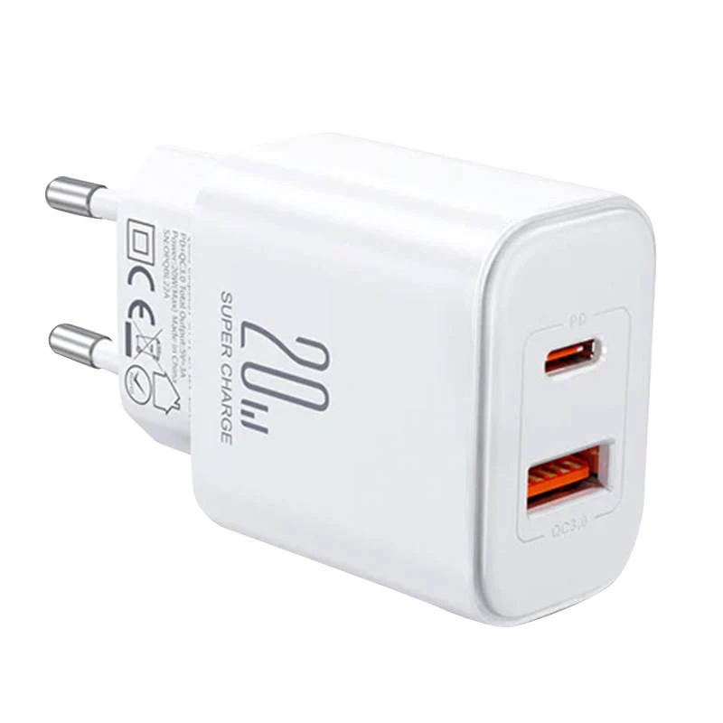 JOYROOM JR-TCF05 Flash 20W USB-C PD -laturi USB-C–Lightning-kaapelilla 1m valkoinen