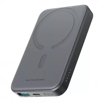JOYROOM JR-W020 Mini varavirtalähde 5000mAh 20W USB-A USB-C langaton lataus - musta + USB-C-kaapeli