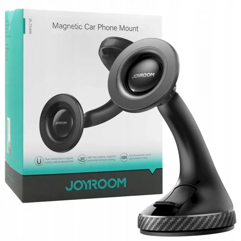 JOYROOM JR-ZS406-BLK magneettinen tuulilasinpidike autoon, 360° kierto, musta