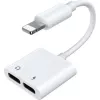 Joyroom Lightning - 2x Lightning audio- ja latausjakoadapteri valkoinen (S-Y104)