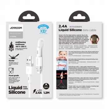 Joyroom Lightning - USB-kaapeli 2,4A, 1,2m, valkoinen (S-1224N2)