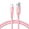 Joyroom Multi-Color Series USB-A - USB-C pikalataus- ja datakaapeli, 100W, 1m, pinkki (S-A34)