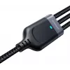 JOYROOM S-1T3018A18 3-in-1-monilatauskaapeli USB-A - USB-C/Micro-USB/Lightning, 30cm punottu nailon, 3.5A, musta