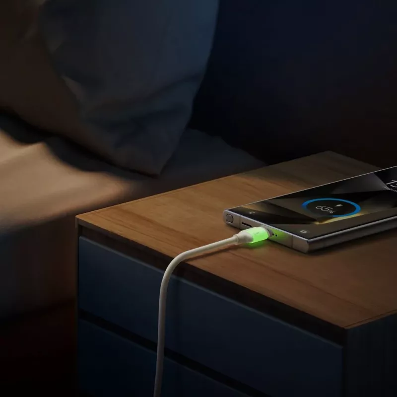JOYROOM S-A53 USB-A - USB-C -kaapeli fluoresoivalla kärjellä 1,2 m beige