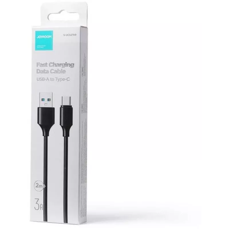 JOYROOM S-UC027A9 USB-A - USB-C -kaapeli 2M musta 3A pikalataus ja tietojen synkronointi
