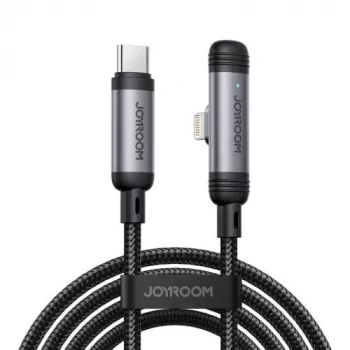 JOYROOM Type-C Lightning-kaapeli EnjoyX Series 90° A56, 30W, 480Mbps, 1,2m, musta (S-A56)