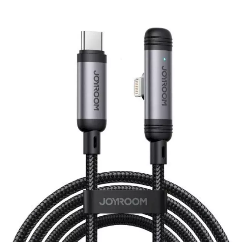 JOYROOM Type-C Lightning-kaapeli EnjoyX Series 90° A56, 30W, 480Mbps, 1,2m, musta (S-A56)