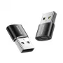 Joyroom USB 3.2 Gen 1 adapteri, USB-A uros - USB-C naaras, 2 kpl:n pakkaus, musta (S-H152-BLK)