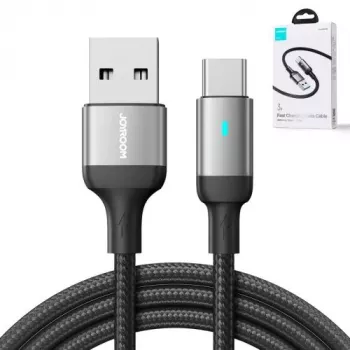 JOYROOM USB-A - USB-C datakaapeli, 3A, 1,2m, musta (S-UC027A10)