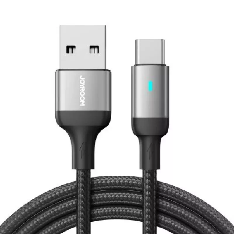 JOYROOM USB-A - USB-C datakaapeli, 3A, 1,2m, musta (S-UC027A10)