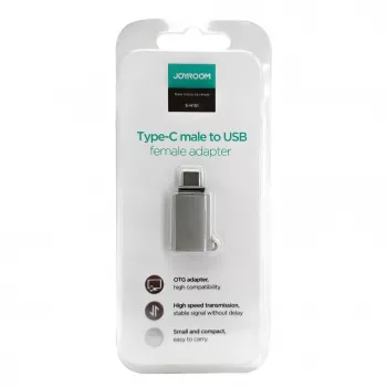 Joyroom USB-C -pistoke USB-A -liitäntään -adapteri Mini S-H151 hopea