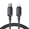JOYROOM USB-C - Lightning -kaapeli Multi-Color-sarja A14, 20W, 480 Mbps, 1,2 m, musta (S-CL020A111B)