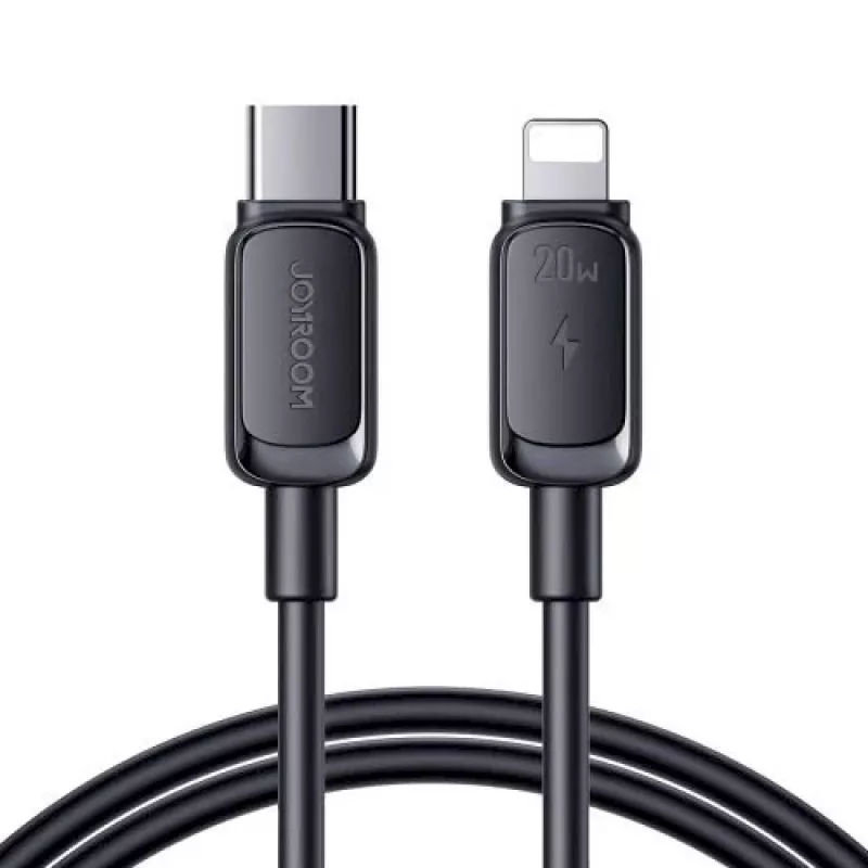 JOYROOM USB-C - Lightning -kaapeli Multi-Color-sarja A14, 20W, 480 Mbps, 1,2 m, musta (S-CL020A111B)