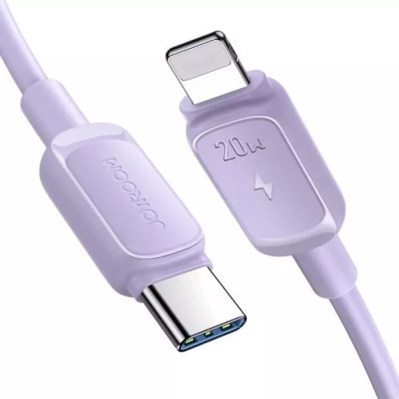 JOYROOM USB-C - Lightning -kaapeli Multi-Color-sarja A14, 20W PD, 480 Mbps, 1,2 m, violetti (S-CL020A11P)