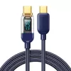 Joyroom USB-C - USB-C datakaapeli 100W, 1,2 m digitaalinäytöllä sininen (S-CC100A4)