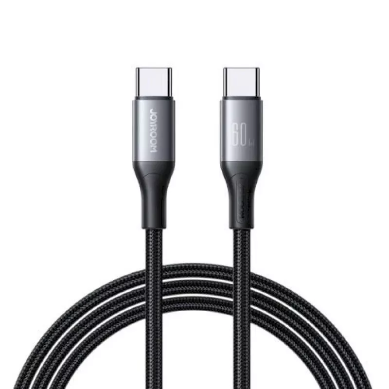 JOYROOM USB-C - USB-C Flash Series kaapeli A28 60W PD pikalataus 480Mbps tietojen synkronointi 2m musta