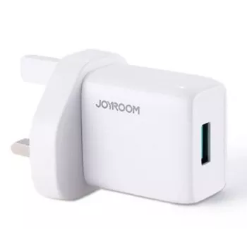 Joyroom USB-seinälaturi 2.1A UK-pistoke (L-1A101) valkoinen